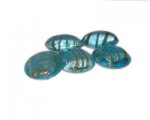 20mm Turquoise Foil Glass Lampwork Bead, 5 beads 20mm Turquoise Foil Glass Lampwork Bead, 5 beads