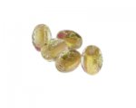 16 x 12mm Gold Floral Oval Lampwork Glass Bead, 5 beads 16 x 12mm Gold Floral Oval Lampwork Glass Bead, 5 beads