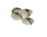 20mm White Lampwork Glass Bead, 5 beads 20mm White Lampwork Glass Bead, 5 beads