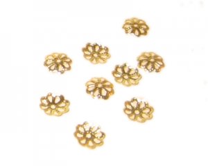 4mm Gold Filigree Bead Caps - approx. 50 caps