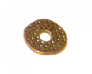 12mm Gold Spotted Disc with Hole Metal Bead - 12 Beads