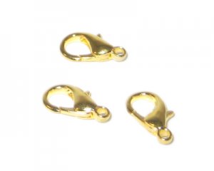 16mm Gold-Plated Lobster Clasp, 6 clasps