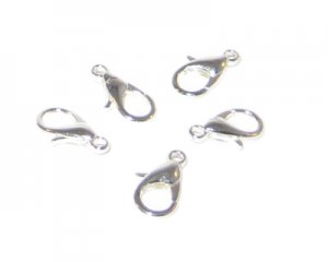 10mm Silver-Plated Lobster Clasp, 18 clasps