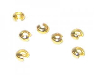 6mm Gold Metal Crimp Cover, approx. 40 covers