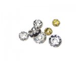 4 - 8mm Silver/Gold Rhinestone Spacer Beads, 9 spacers 4 - 8mm Silver/Gold Rhinestone Spacer Beads, 9 spacers