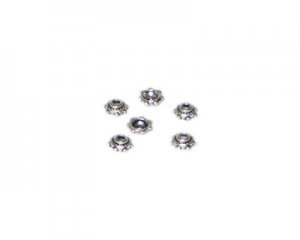 4mm Silver Bead Cap, 10 caps