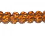 12mm Honey Brown Faceted Round Glass Bead, 13" string 12mm Honey Brown Faceted Round Glass Bead, 13" string