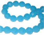12mm Pale Turquoise Faceted Semi-Opaque Glass Bead, 13" string 12mm Pale Turquoise Faceted Semi-Opaque Glass Bead, 13" string