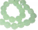 12mm Pale Green Faceted Round Semi-Opaque Glass Bead, 13" string 12mm Pale Green Faceted Round Semi-Opaque Glass Bead, 13" string