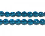 8mm Deep Aqua Faceted Round Glass Bead, 13" string 8mm Deep Aqua Faceted Round Glass Bead, 13" string