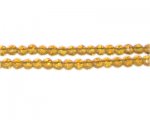 4mm Gold Faceted Round Glass Bead, 12" string