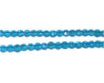 4mm Deep Turquoise Faceted Round Glass Bead, 12" string 4mm Deep Turquoise Faceted Round Glass Bead, 12" string