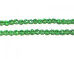 4mm Green Faceted Round Glass Bead, 12" string 4mm Green Faceted Round Glass Bead, 12" string