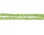 4mm Apple Green Faceted Round Glass Bead, 12" string 4mm Apple Green Faceted Round Glass Bead, 12" string