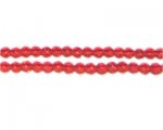 4mm Strawberry Red Faceted Round Glass Bead, 12" string 4mm Strawberry Red Faceted Round Glass Bead, 12" string