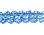 12mm Sky Blue Faceted Round Glass Bead, 13" string 12mm Sky Blue Faceted Round Glass Bead, 13" string