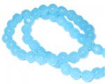 6mm Pale Turquoise Faceted Round Semi-Opaque Bead, 13" string 6mm Pale Turquoise Faceted Round Semi-Opaque Bead, 13" string