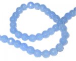 6mm Violet Faceted Round Semi-Opaque Glass Bead, 13" string 6mm Violet Faceted Round Semi-Opaque Glass Bead, 13" string