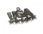 26 x 18mm USA Silver Pendant, 2 pendants 26 x 18mm USA Silver Pendant, 2 pendants