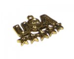 26 x 18mm USA Gold Pendant, 2 pendants 26 x 18mm USA Gold Pendant, 2 pendants