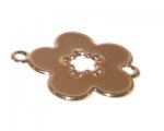 34 x 40mm Brown Thin Enamel Flower Pendant / Link 34 x 40mm Brown Thin Enamel Flower Pendant / Link