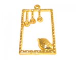 18 x 30mm Gold Bird Rectangle Pendant -3, fits 2mm rhinestone 18 x 30mm Gold Bird Rectangle Pendant -3, fits 2mm rhinestone