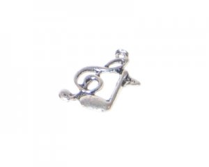 20 x 14mm Antique Silver Clef and Note Charm - 4 charms