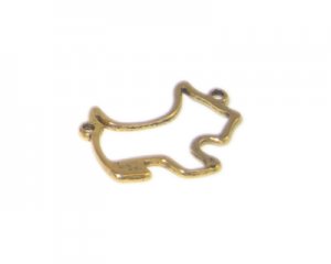 22 x 16mm Gold Yorkie Dog Outline Charm / Link - 4 charms