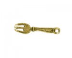 6 x 26mm Antique Gold Fork Metal Charm - 4 charms