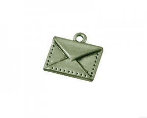 14mm Bronze Envelope Pendant / Charm - 4 charms