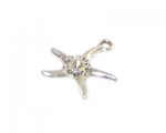 20 x 22mm Silver Starfish Charm - 2 charms, fits 1mm rhinestone