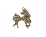 22 x 34mm Antique Gold Poodle Pendant, fits 2mm rhinestone 22 x 34mm Antique Gold Poodle Pendant, fits 2mm rhinestone