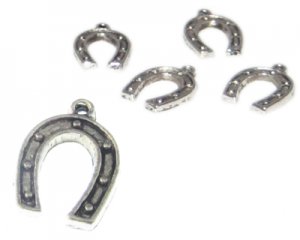 16 x 12mm Silver Horseshoe Metal Charm, 4 charms