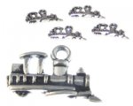 16 x 12mm Silver Train Metal Charm, 4 charms 16 x 12mm Silver Train Metal Charm, 4 charms