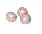 14mm Gray Floral Millefiori Clay Art Bead, 10 beads 14mm Gray Floral Millefiori Clay Art Bead, 10 beads