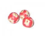 14mm Red Floral Polymer Clay Bead, 10 beads 14mm Red Floral Polymer Clay Bead, 10 beads