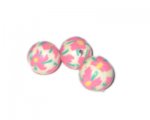 14mm Pale Pink Floral Millefiori Clay Art Bead, 10 beads 14mm Pale Pink Floral Millefiori Clay Art Bead, 10 beads