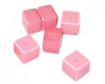 10mm Pink Striped Polyresin Cube Bead, approx. 30 beads 10mm Pink Striped Polyresin Cube Bead, approx. 30 beads