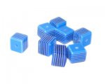 8mm Blue Striped Polyresin Cube Bead, approx. 43 beads 8mm Blue Striped Polyresin Cube Bead, approx. 43 beads