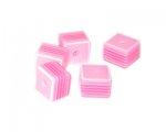 8mm Fuchsia Striped Polyresin Cube Bead, approx. 43 beads 8mm Fuchsia Striped Polyresin Cube Bead, approx. 43 beads