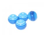 12mm Turquoise Striped Polyresin Bead, approx. 24 beads 12mm Turquoise Striped Polyresin Bead, approx. 24 beads