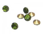 5mm Olivine pointed-back Rhinestone - 10 rhinestones 5mm Olivine pointed-back Rhinestone - 10 rhinestones