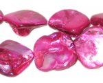 14 - 21mm Fuchsia Irregular Diamond Shell Bead, approx. 20 beads 14 - 21mm Fuchsia Irregular Diamond Shell Bead, approx. 20 beads