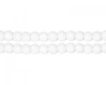 6mm White Team and School Glass Bead, approx. 73 beads