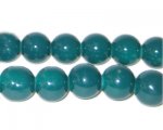 12mm Teal Team and School Glass Bead, approx. 18 beads 12mm Teal Team and School Glass Bead, approx. 18 beads
