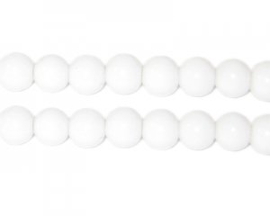 8mm White Team and School Glass Bead, approx. 54 beads