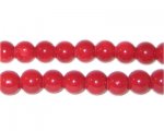 8mm Dark Red Team and School Glass Bead, approx. 56 beads 8mm Dark Red Team and School Glass Bead, approx. 56 beads