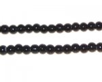 4mm Black Team and School Glass Bead, 16" string 4mm Black Team and School Glass Bead, 16" string