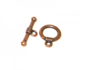 12 x 10mm Copper Toggle Clasp - 4 clasps