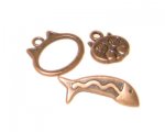 16 x 12mm Bronze Toggle Clasp, plus Charm - 2 clasps 16 x 12mm Bronze Toggle Clasp, plus Charm - 2 clasps